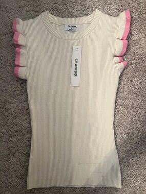 The Workshop Clothing Cream Ribbed Knit Top